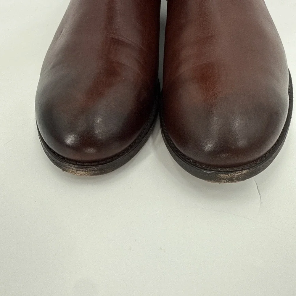 Frye Womens Cognac Melissa Button 2 Short Leather Ankle Boots Size 11B Western